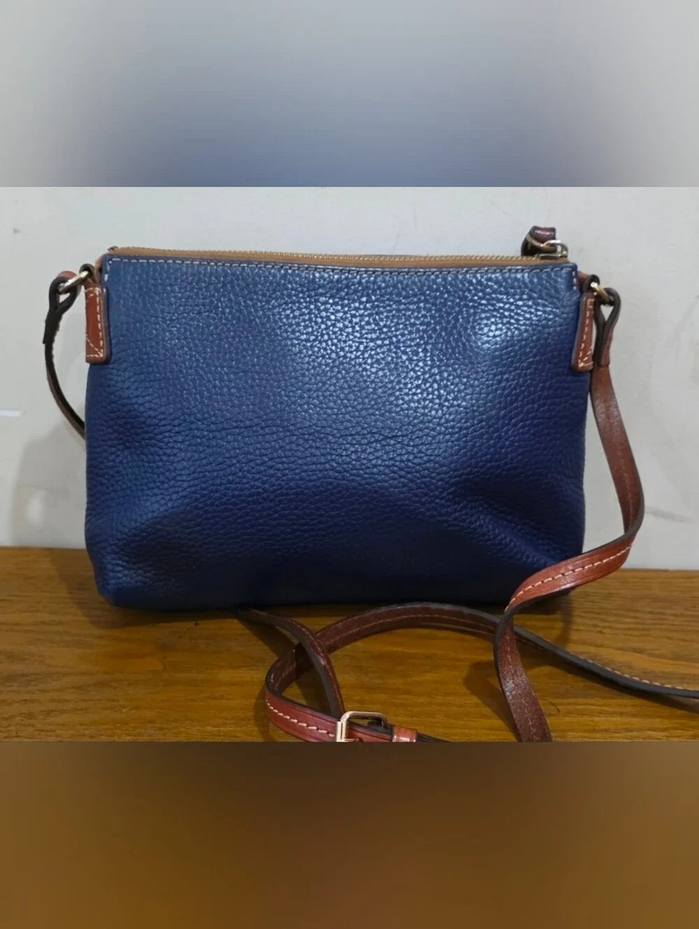 Dooney and bourke Navy Pebbled Leather Crossbody Bag